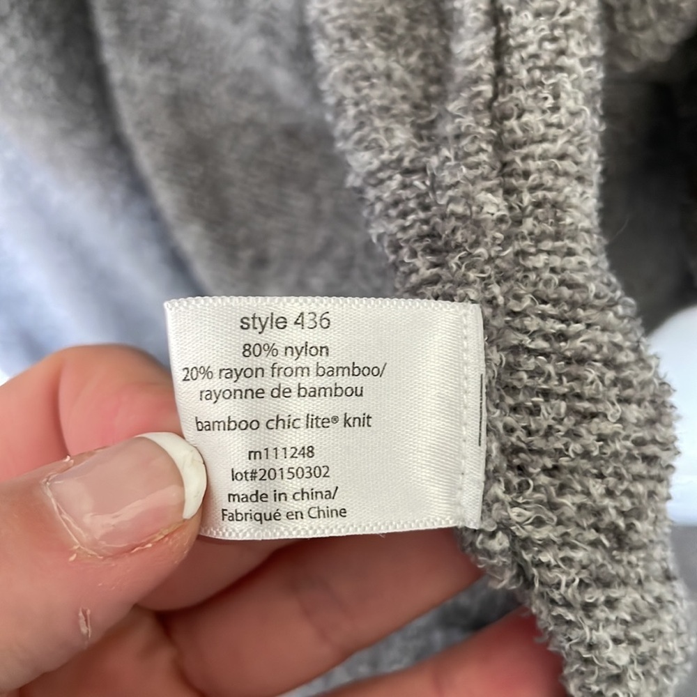 Barefoot Dreams | Bamboo Chic Lite Grey Open Front Longline Lounge Cardigan S/M - Picture 5 of 8